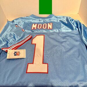 NEW Warren Moon #1 Houston Oilers Throwback Blue Jersey NFL NWT 54/XL